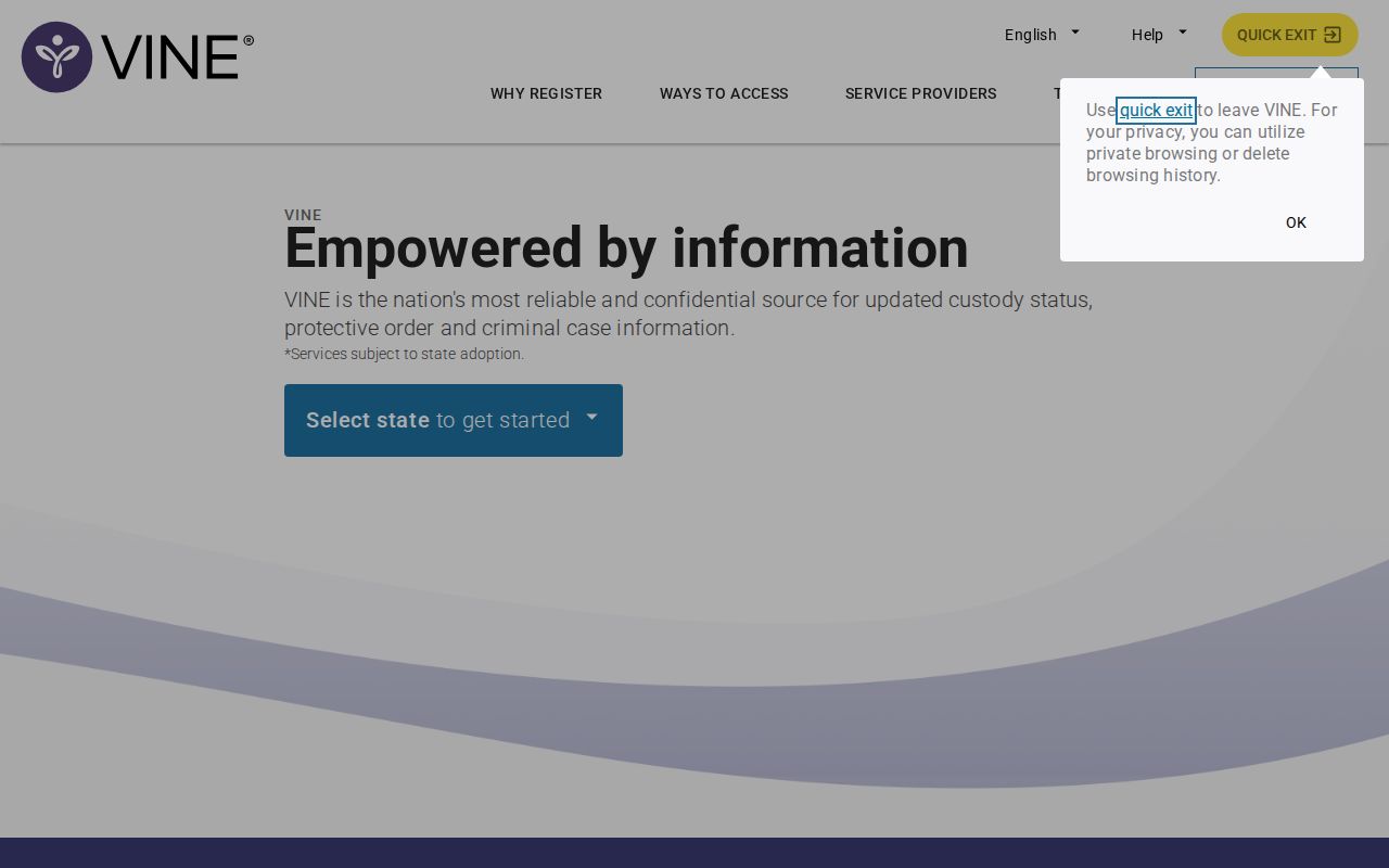Amelia County VINELink inmate check Virginia search screen